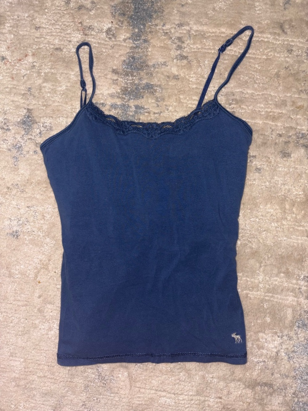 Vintage Y2K Abercrombie & Fitch Navy Lace-Trim Cami